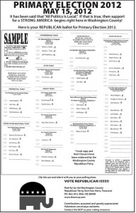 2012 Primary GOP Sample Ballot for Washington County :: Washington ...